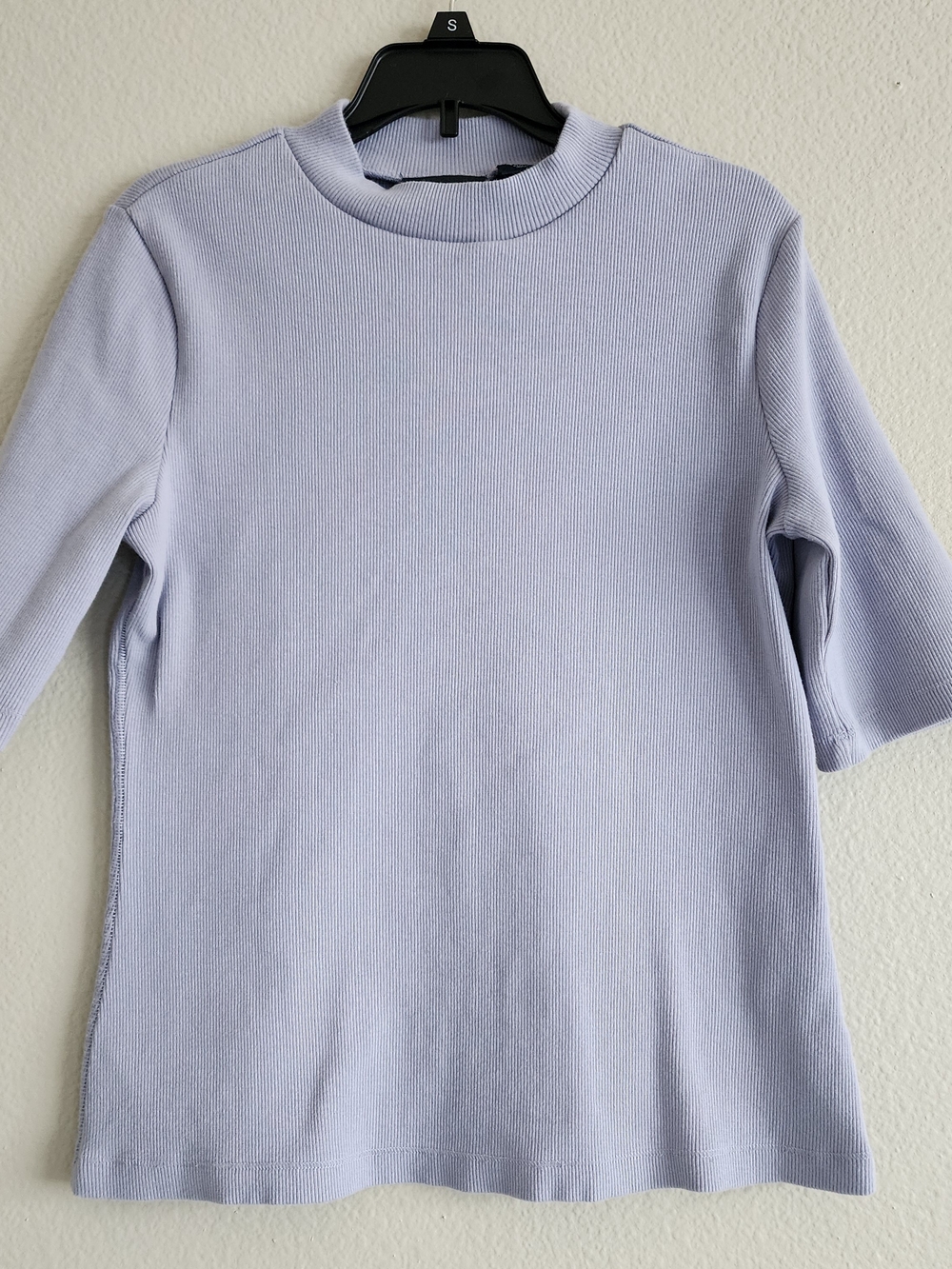 Anthropologie Maeve Lavender Ribbed Short-Sleeve Top